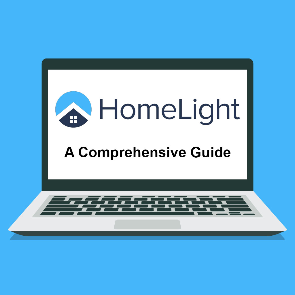 Illustrated laptop with text Homelight a Comprehensive Guide